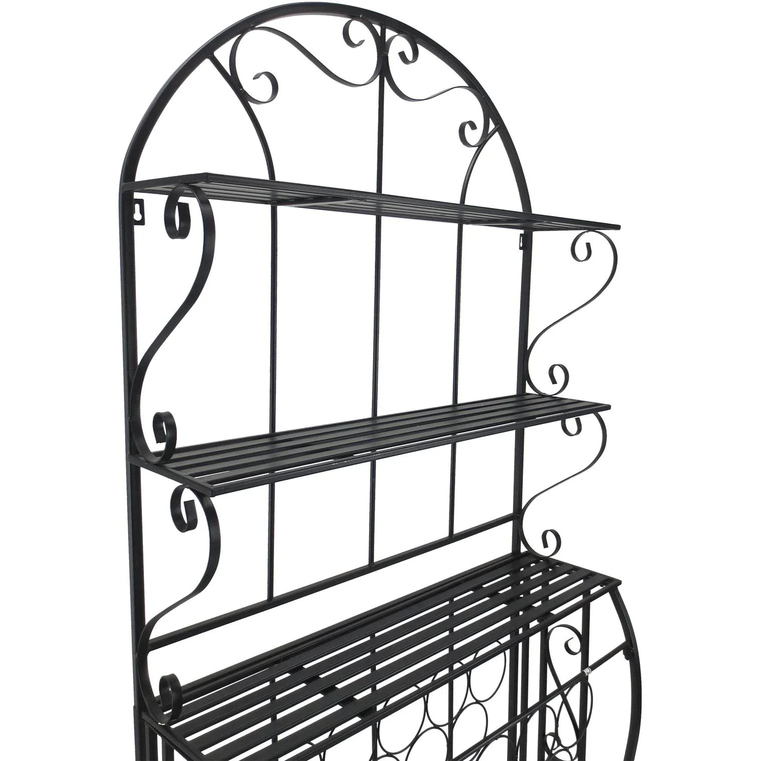 Weinregal Weinhalter Flaschenregal Standregal für 9 Flaschen Metall Schwarz 75 x 25 x 169 cm - 1