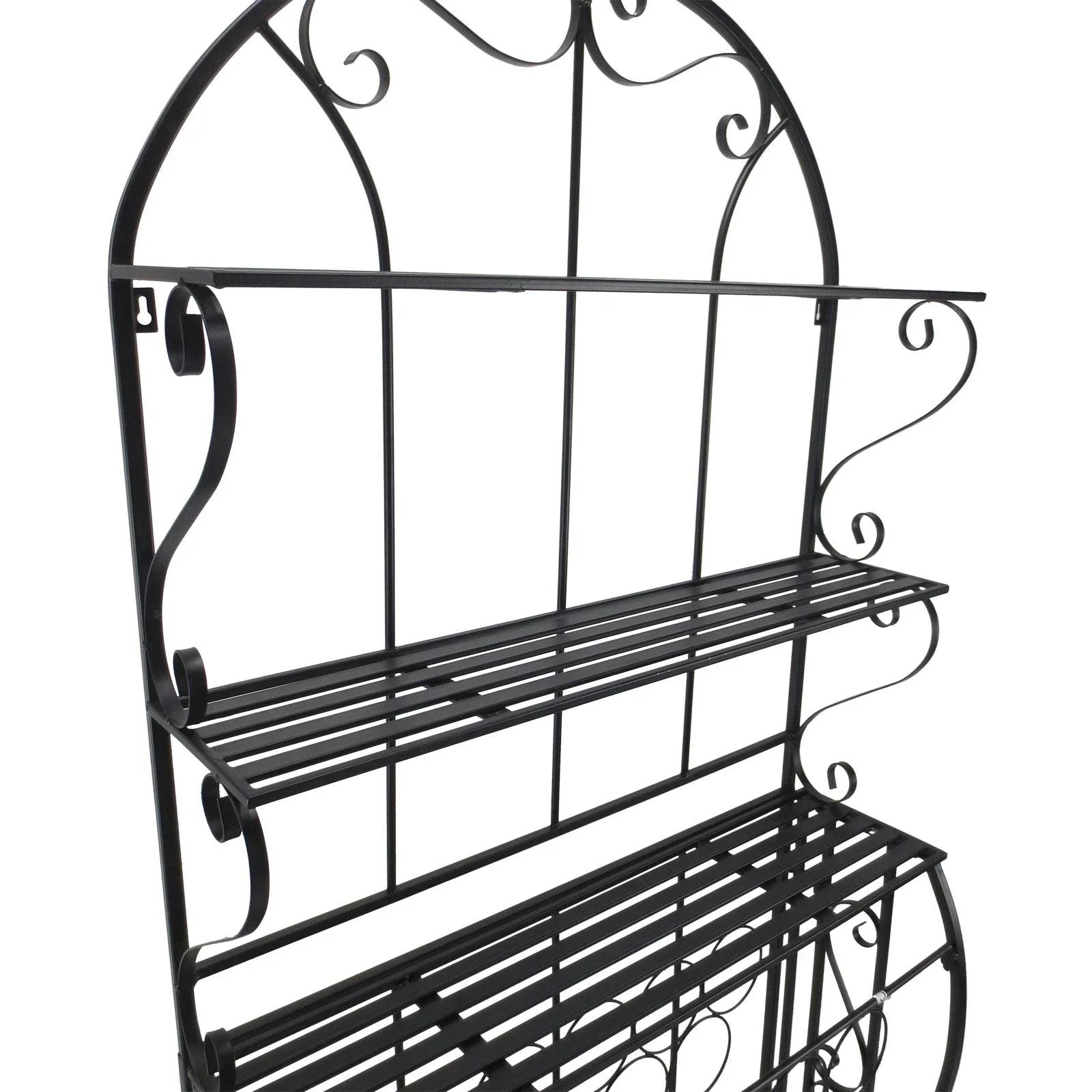 Weinregal Weinhalter Flaschenregal Standregal für 9 Flaschen Metall Schwarz 75 x 25 x 169 cm - 6