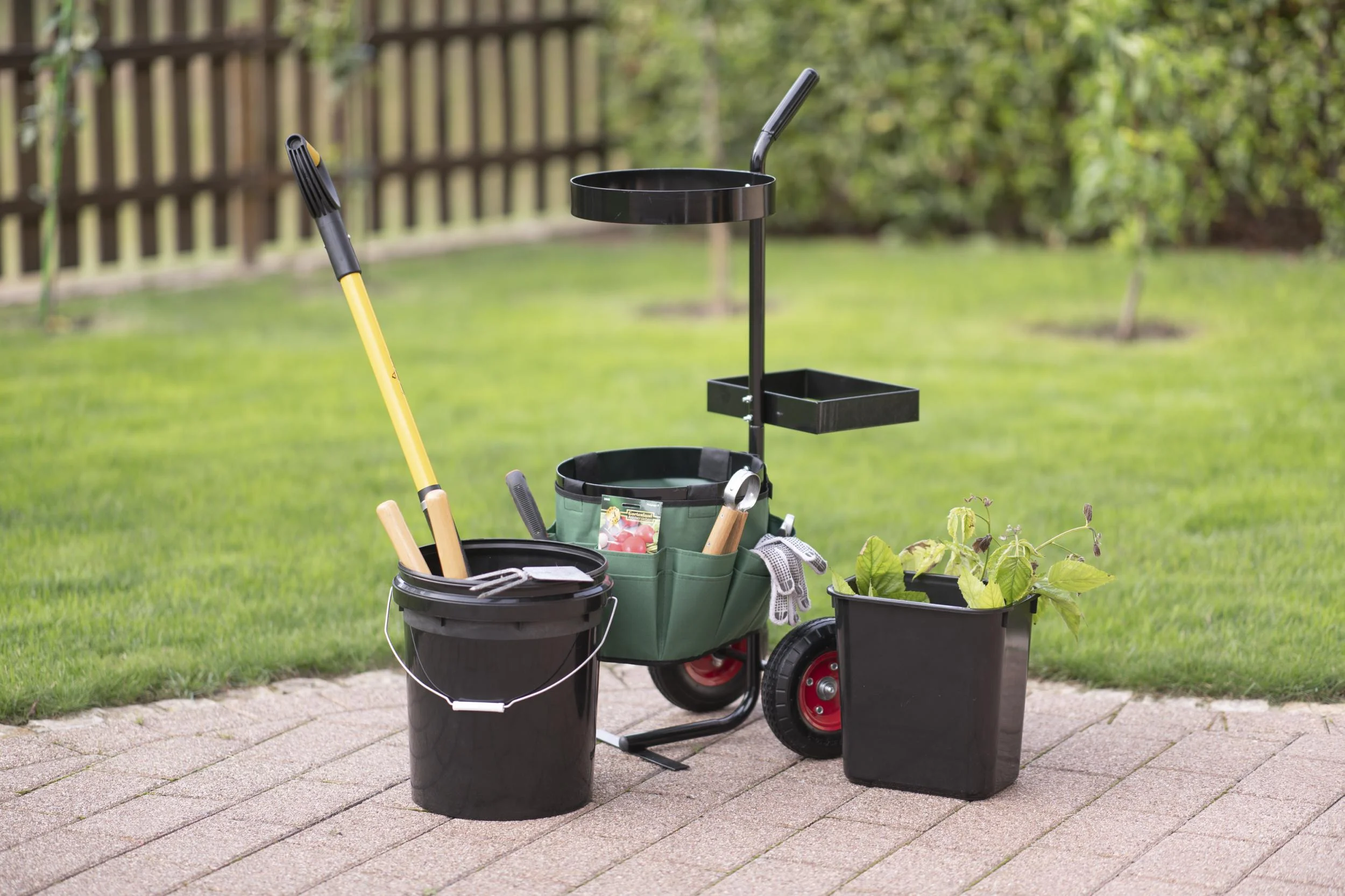 Gartenwagen Universal 56x40x104 cm Grün-Schwarz - 1