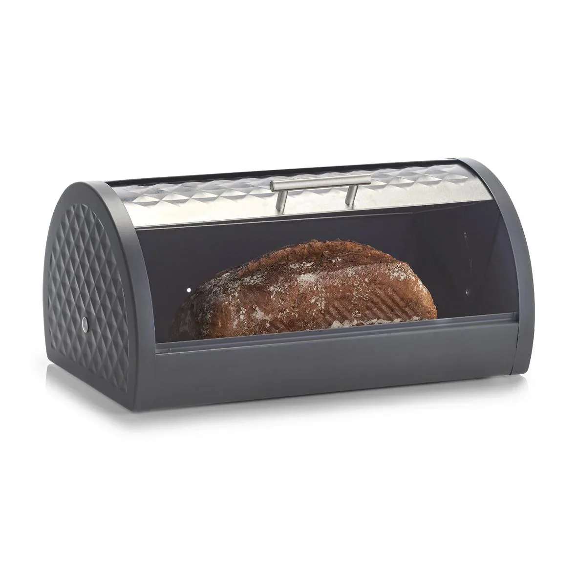 Brotkasten, Edelstahl/Metall, anthrazit - 0