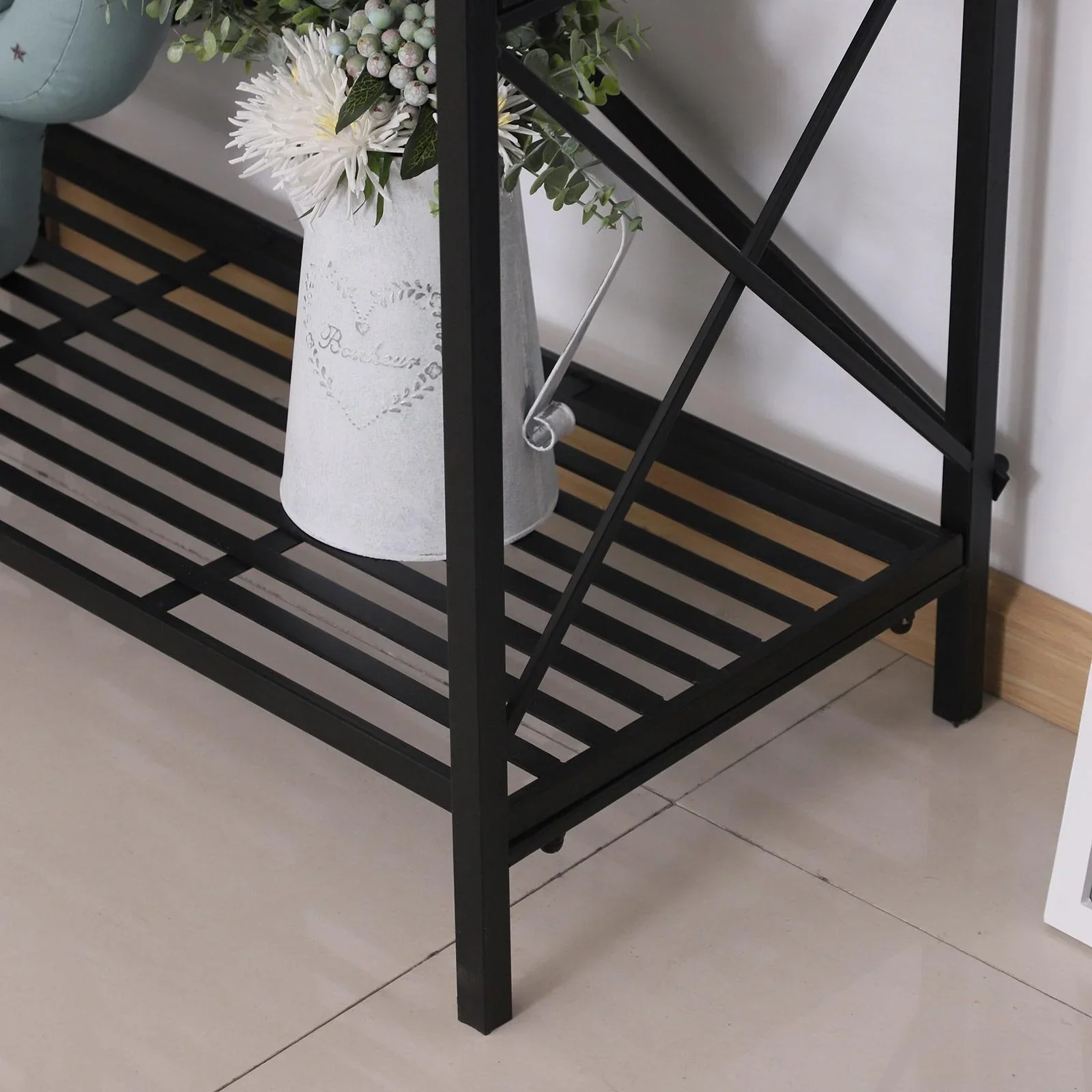 Standregal Bücherregal Lagerregal Aufbewahrungsregal Pflanzregal Schuhregal Metall Schwarz 80 x 40 x 160 cm - 5