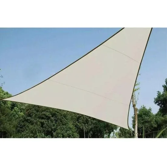 Schattentuch / Sonnensegel-Dreieck inklusive Befestigungssatz - 3,6 x 3,6 x 3,6m - Creme - 0