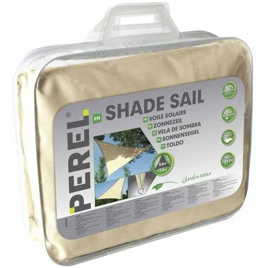 Schattentuch / Sonnensegel-Dreieck inklusive Befestigungssatz - 3,6 x 3,6 x 3,6m - Creme - 4