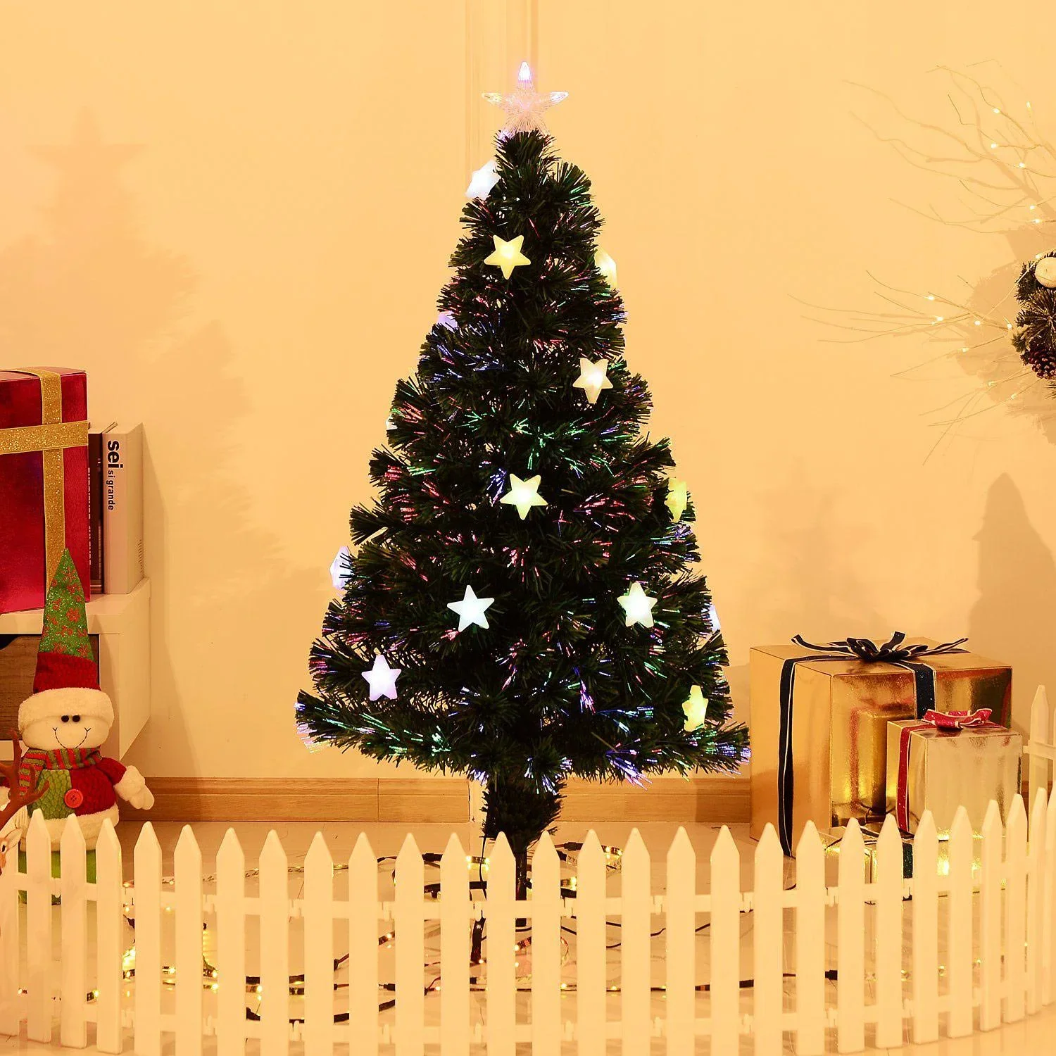 Weihnachtsbaum mit 16-LED-Lampen Glasfaser 120 cm grün - 4