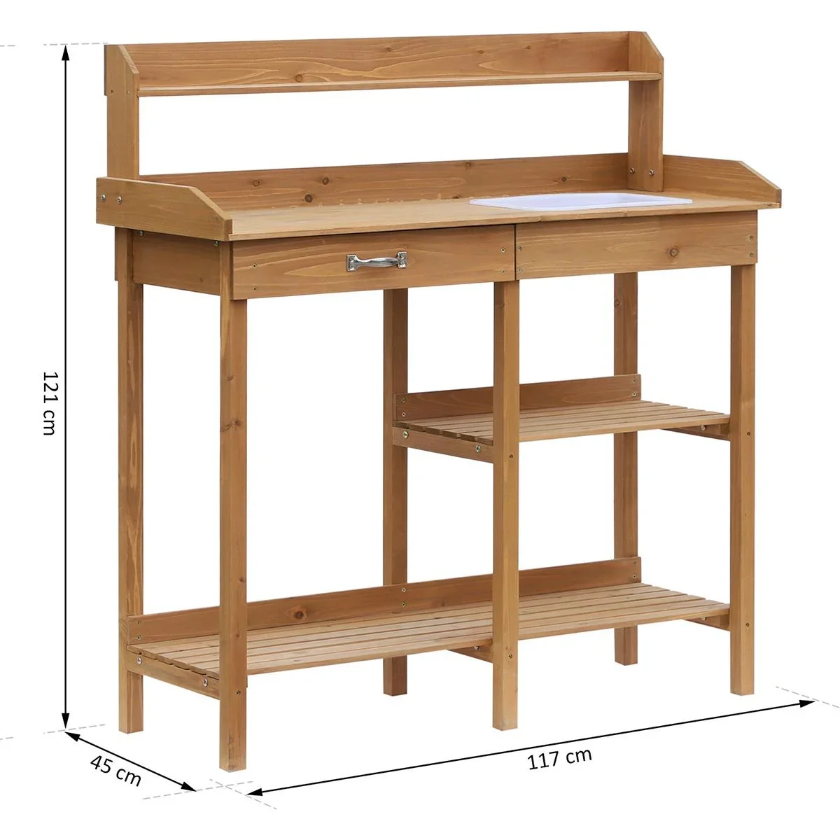 Gärtnertisch mit Wanne natur - 2