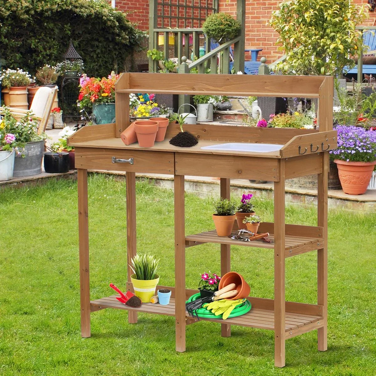 Gärtnertisch mit Wanne natur - 6