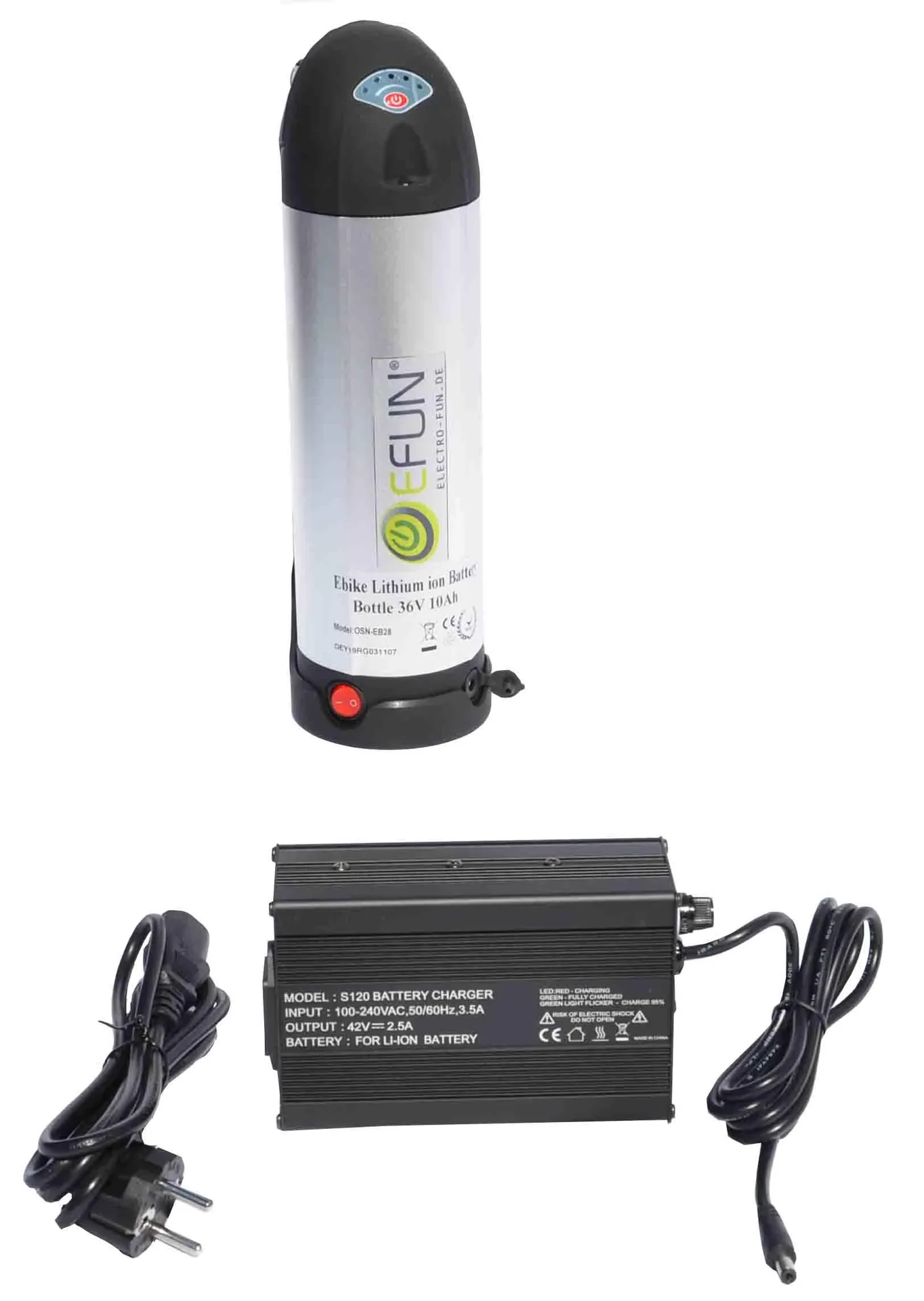 Akku Lithium Ionen 36 Volt 10 Ah BOTTLE E-Bike E-FUN - 8