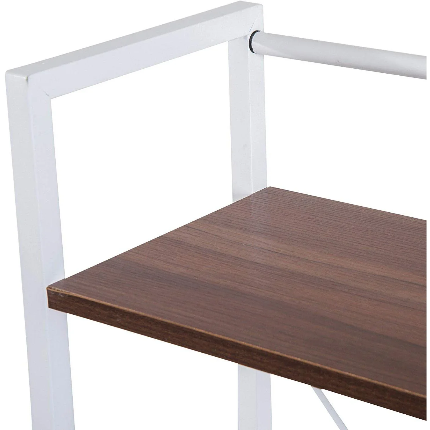 Schreibtisch Computertisch Bürotisch mit Regal Walnuss Weiß - 1