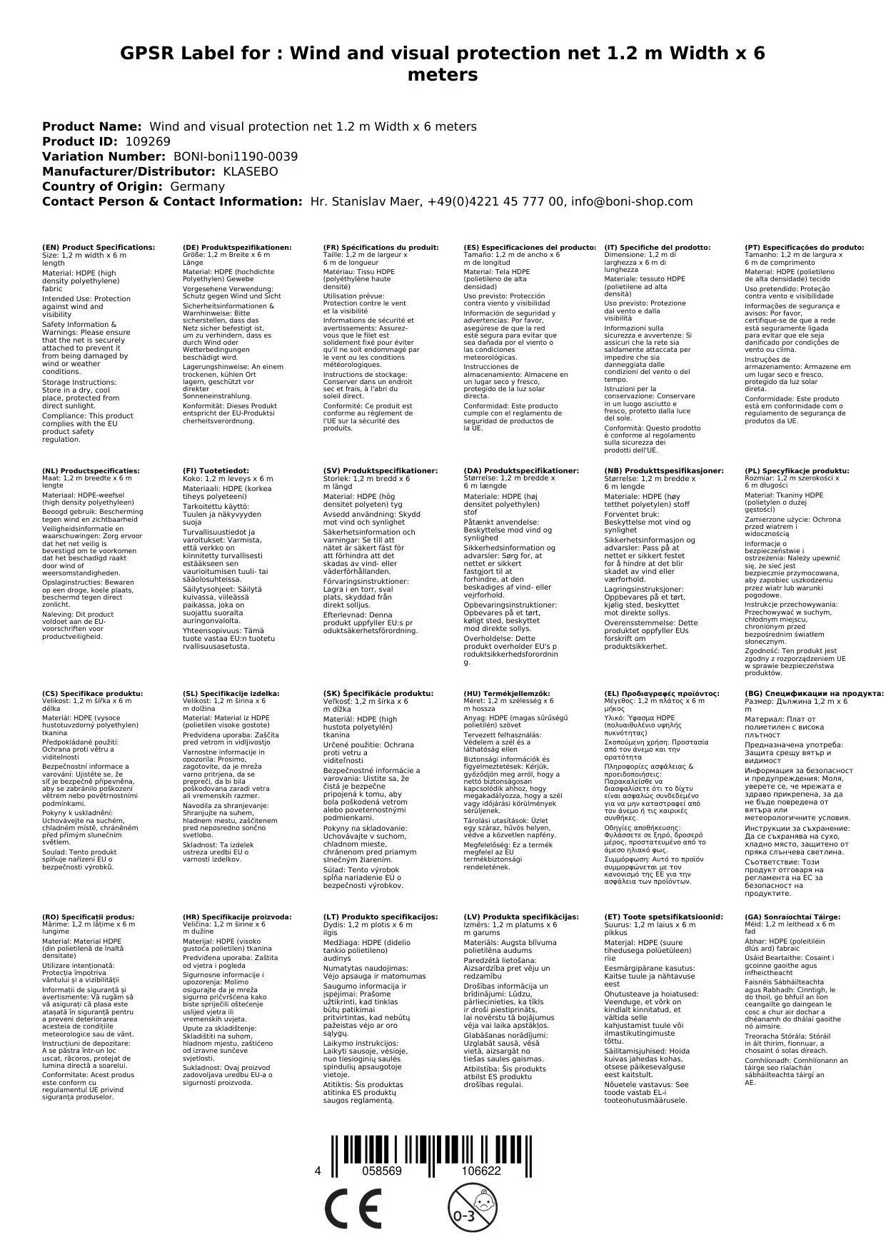 Wind- u. Sichtschutznetz 1,2 m Breite x 6 Meter-2