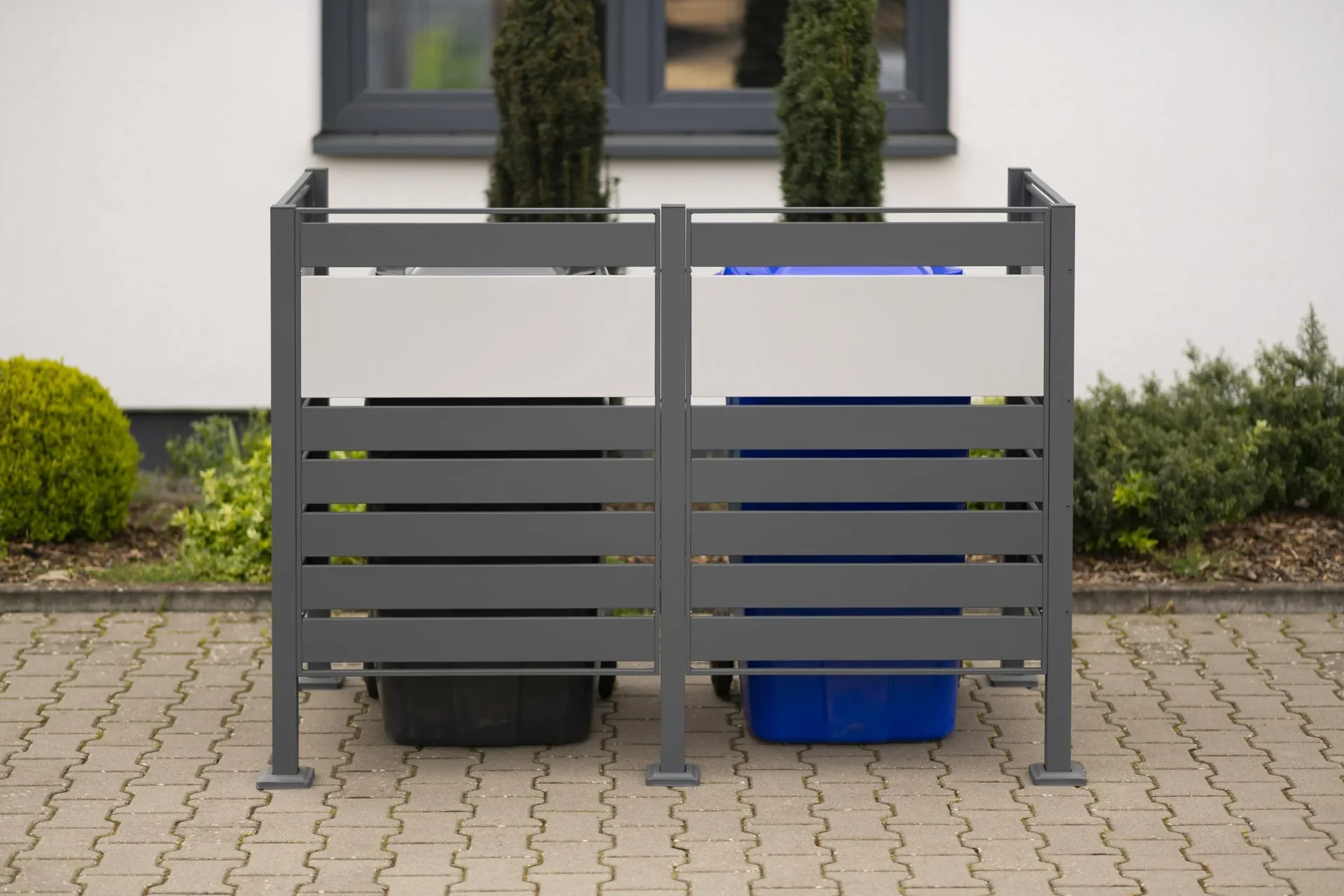 Mülltonnenverkleidung Planum 2er Box, 120 cm, antharzit - 7