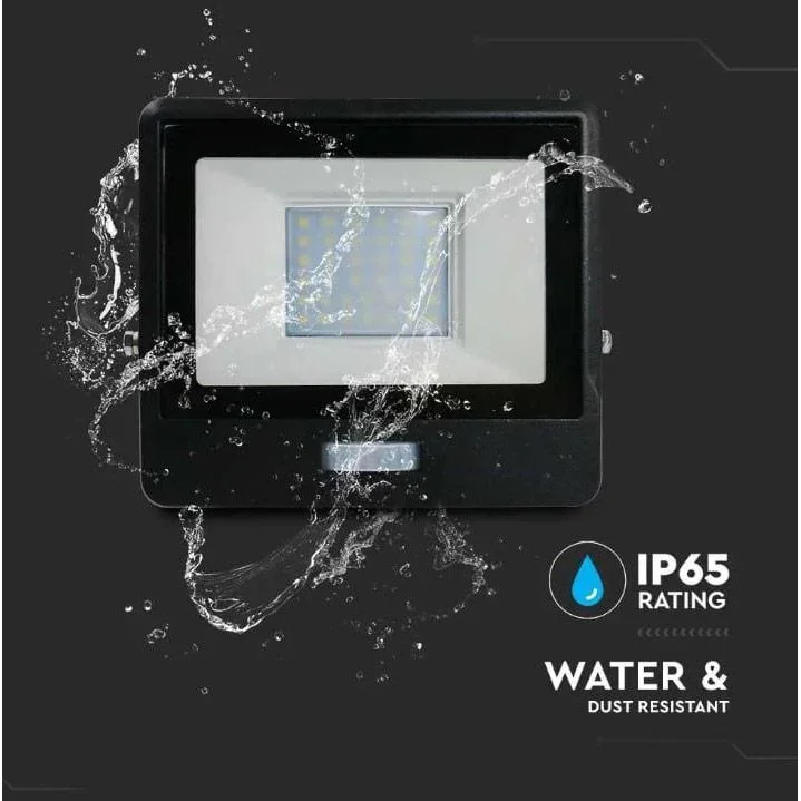 VT-138S LED-Flutlicht mit Sensor - 30 W - 2340 Lm - 6500K - Schwarz - 0
