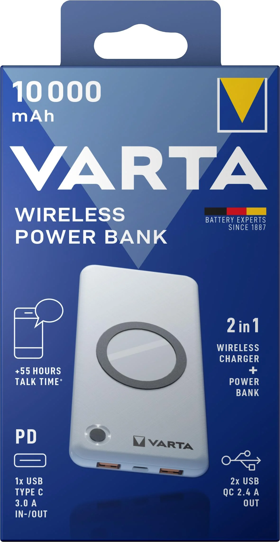 Wireless Powerbank 10000, Pass-Trough-Ladefunktion und USB-C PD Ausgang - 1