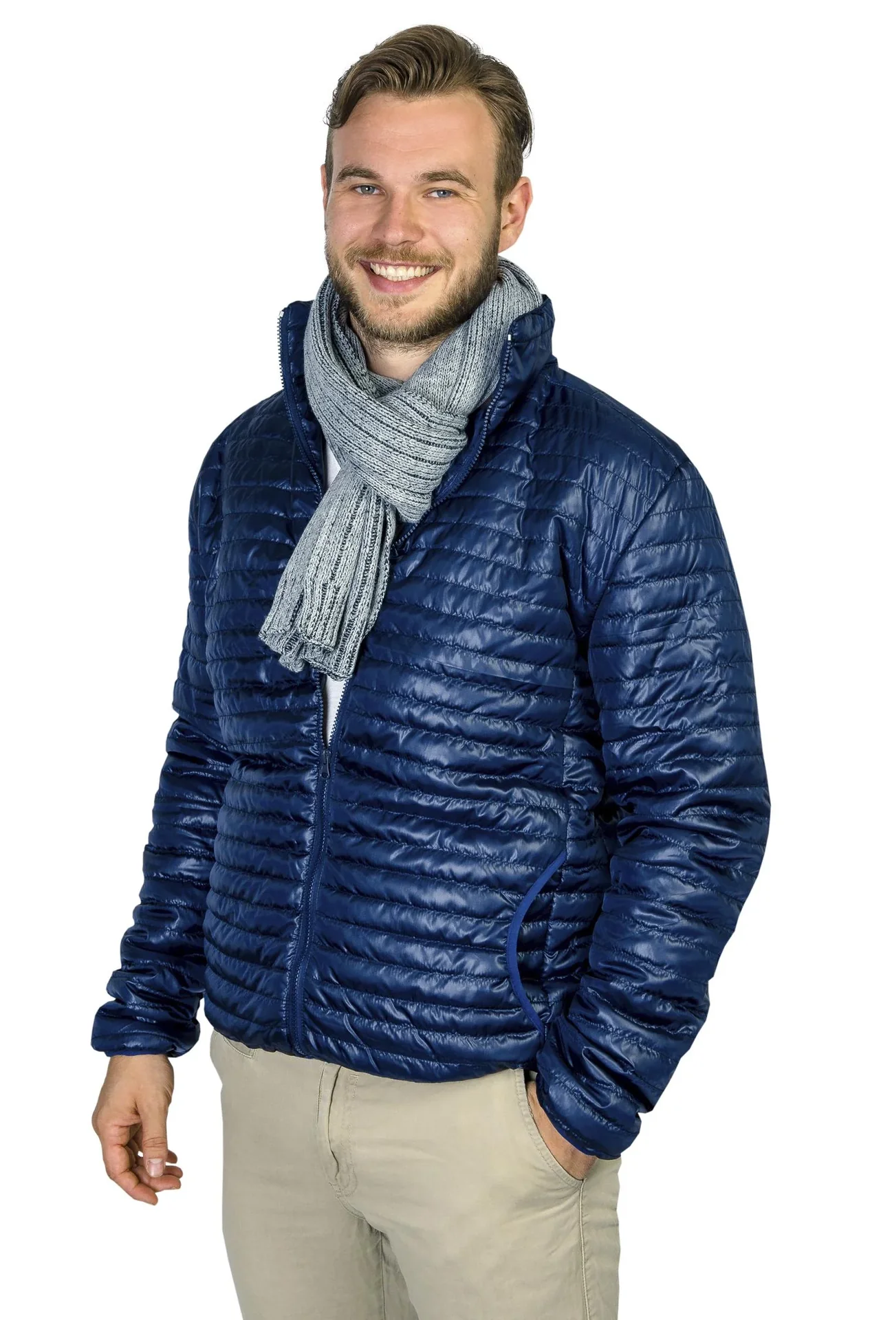 Schal mit Rippenstruktur, 30cmx200cm, Farbe grau/schwarz, Einheitsgröße - 2