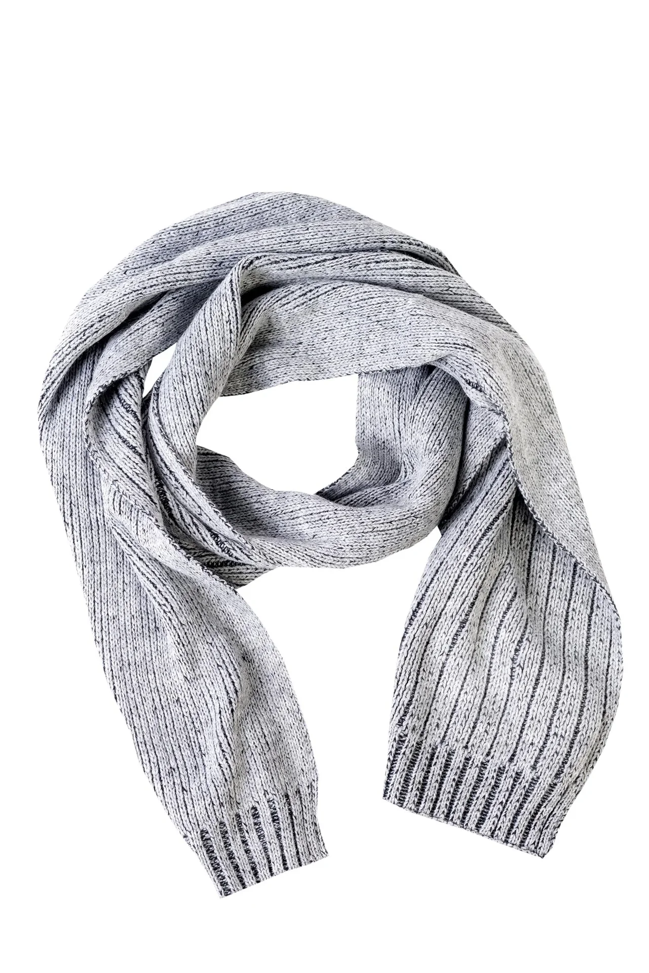 Schal mit Rippenstruktur, 30cmx200cm, Farbe grau/schwarz, Einheitsgröße - 3