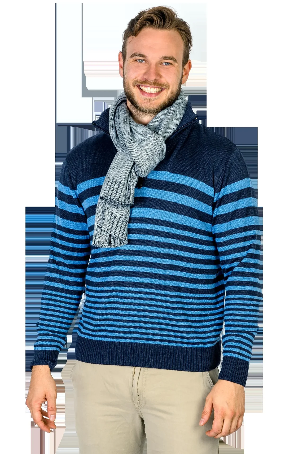 Schal mit Rippenstruktur, 30cmx200cm, Farbe grau/schwarz, Einheitsgröße - 4