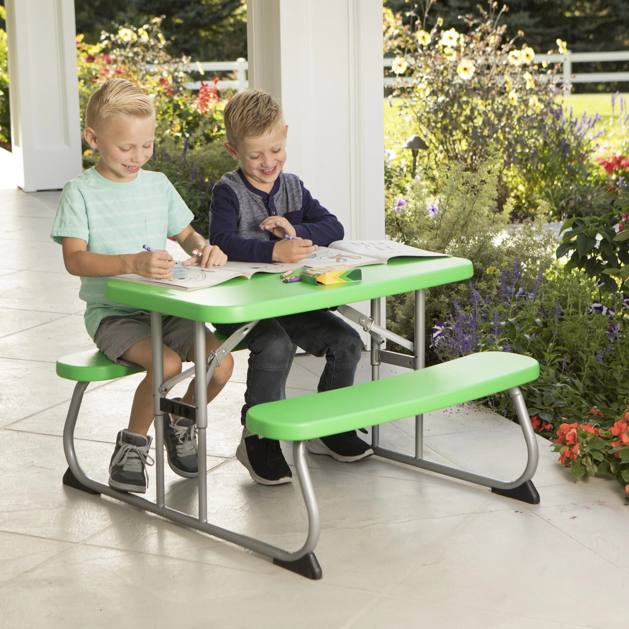 Kinder Picknicktisch grün - 1
