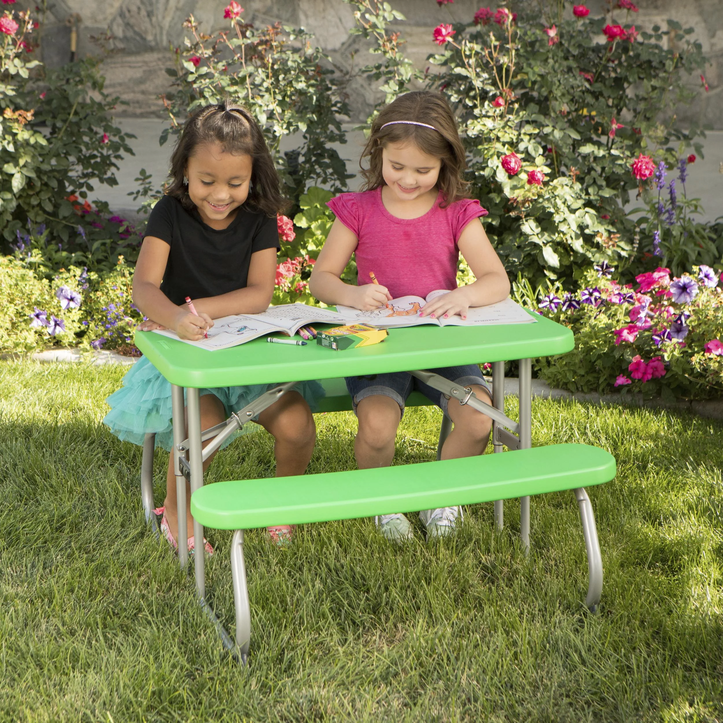 Kinder Picknicktisch grün - 5