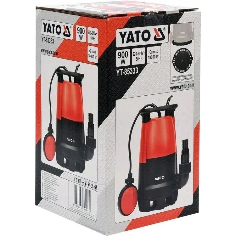 Tauchpumpe - 900W - 18000L/h MIT 15-Meter-Gartenschlauch inklusive Düse und Armaturen UND 1"-Hahn - 3