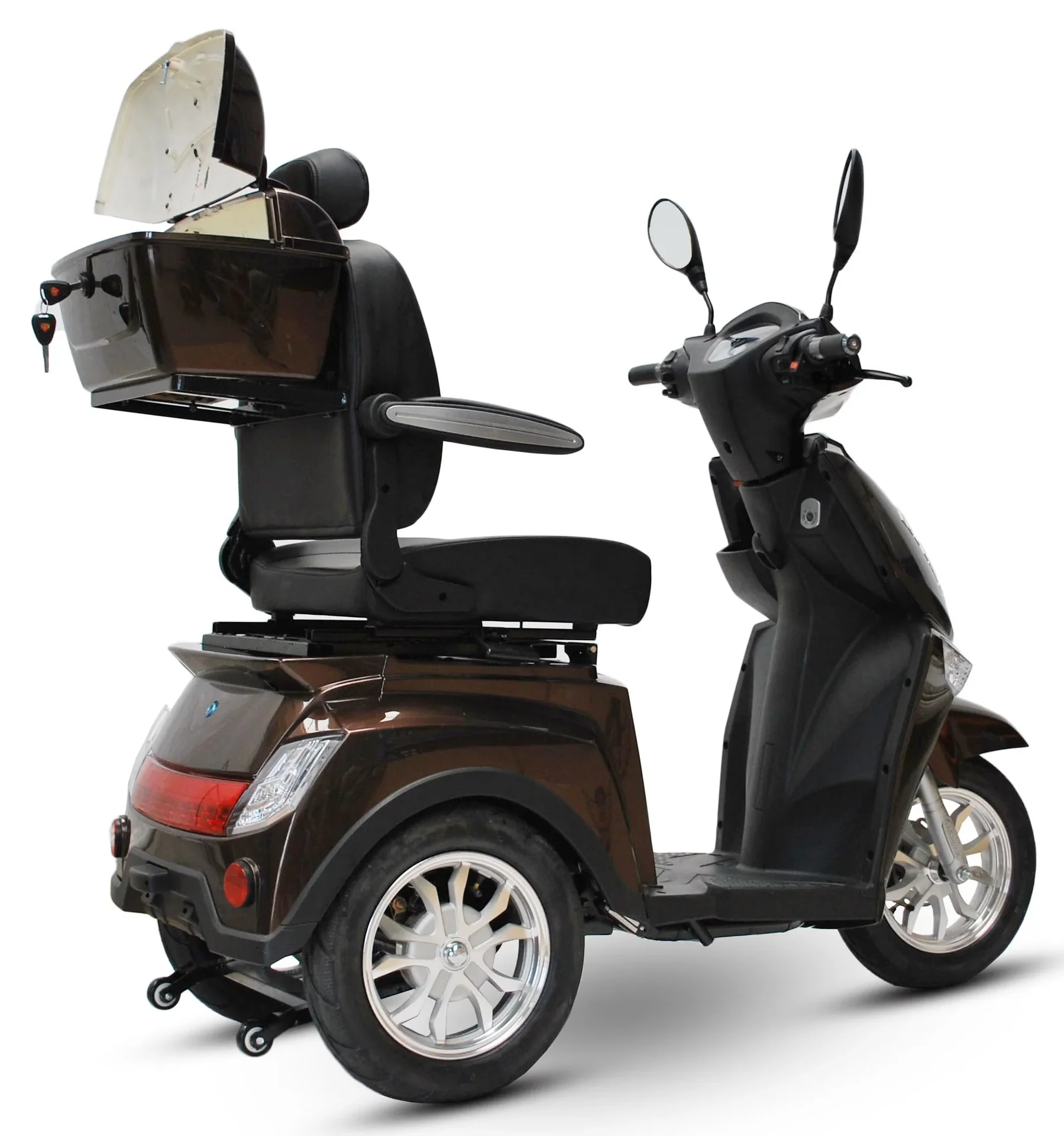 Elektromobil braun - herausnehmbarer Li-Io Akku 20 Ah - 25 km/h - 1000 Watt Seniorenmobil - 0