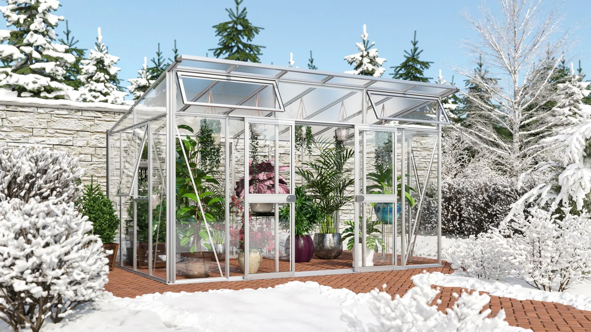 Gewächshaus Aura 11500 ESG/HKP, Farbe weiß - 0