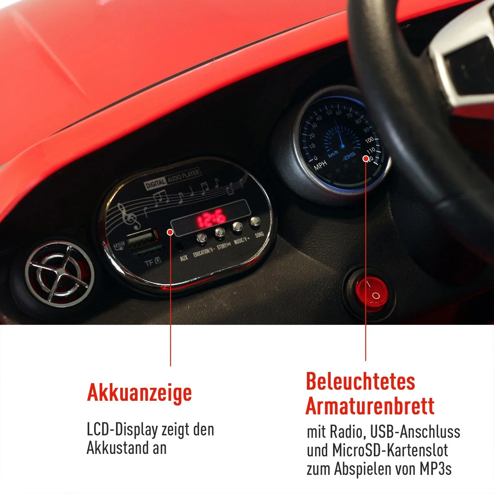 Mercedes Benz AMG Lizenz Kinder Elektroauto Kinderfahrzeug mit 1 x 6 V Motor Fernbedienung MP3 100 x 58 x 46 cm - 1