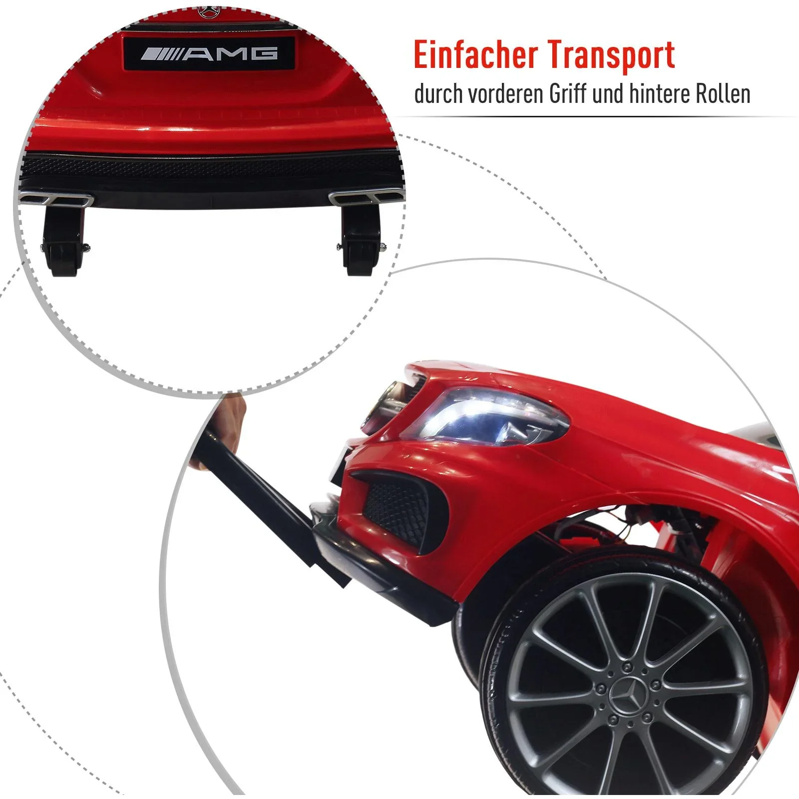Mercedes Benz AMG Lizenz Kinder Elektroauto Kinderfahrzeug mit 1 x 6 V Motor Fernbedienung MP3 100 x 58 x 46 cm - 4