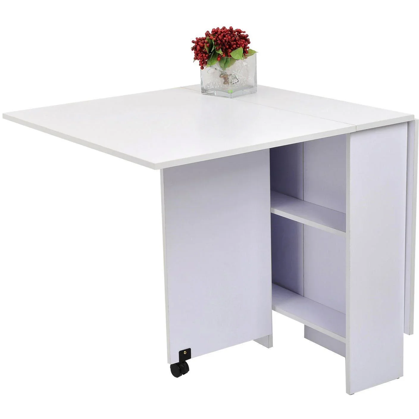 Klapptisch Esstisch mit viel Ablagefläche Holz weiß - 4