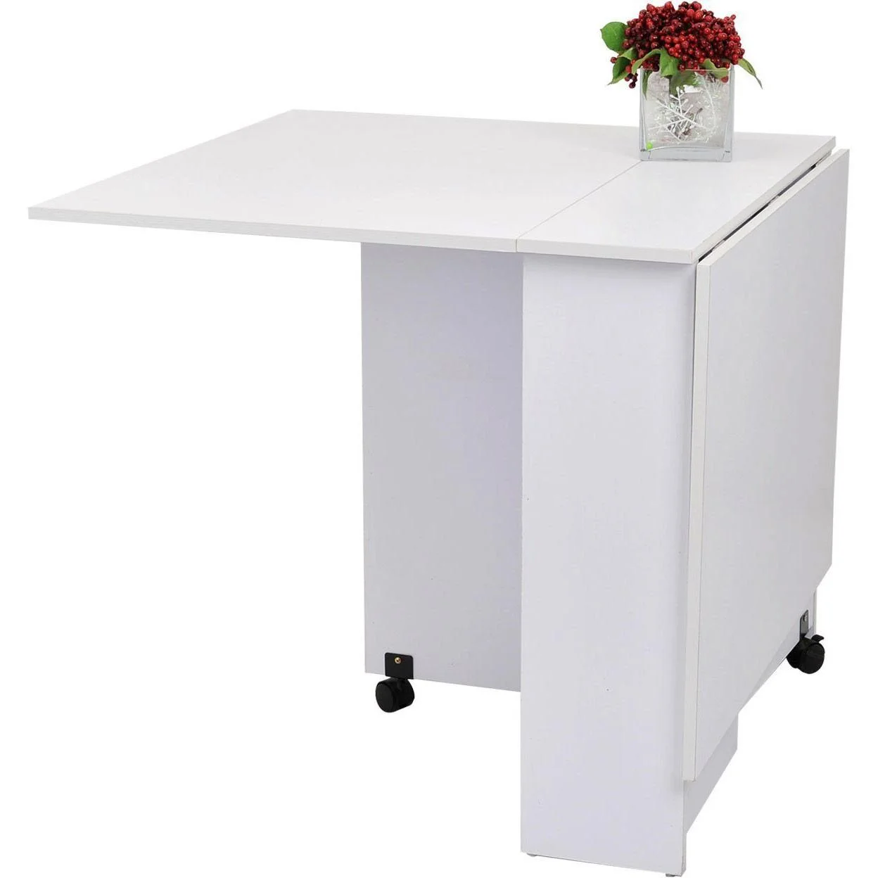 Klapptisch Esstisch mit viel Ablagefläche Holz weiß - 6