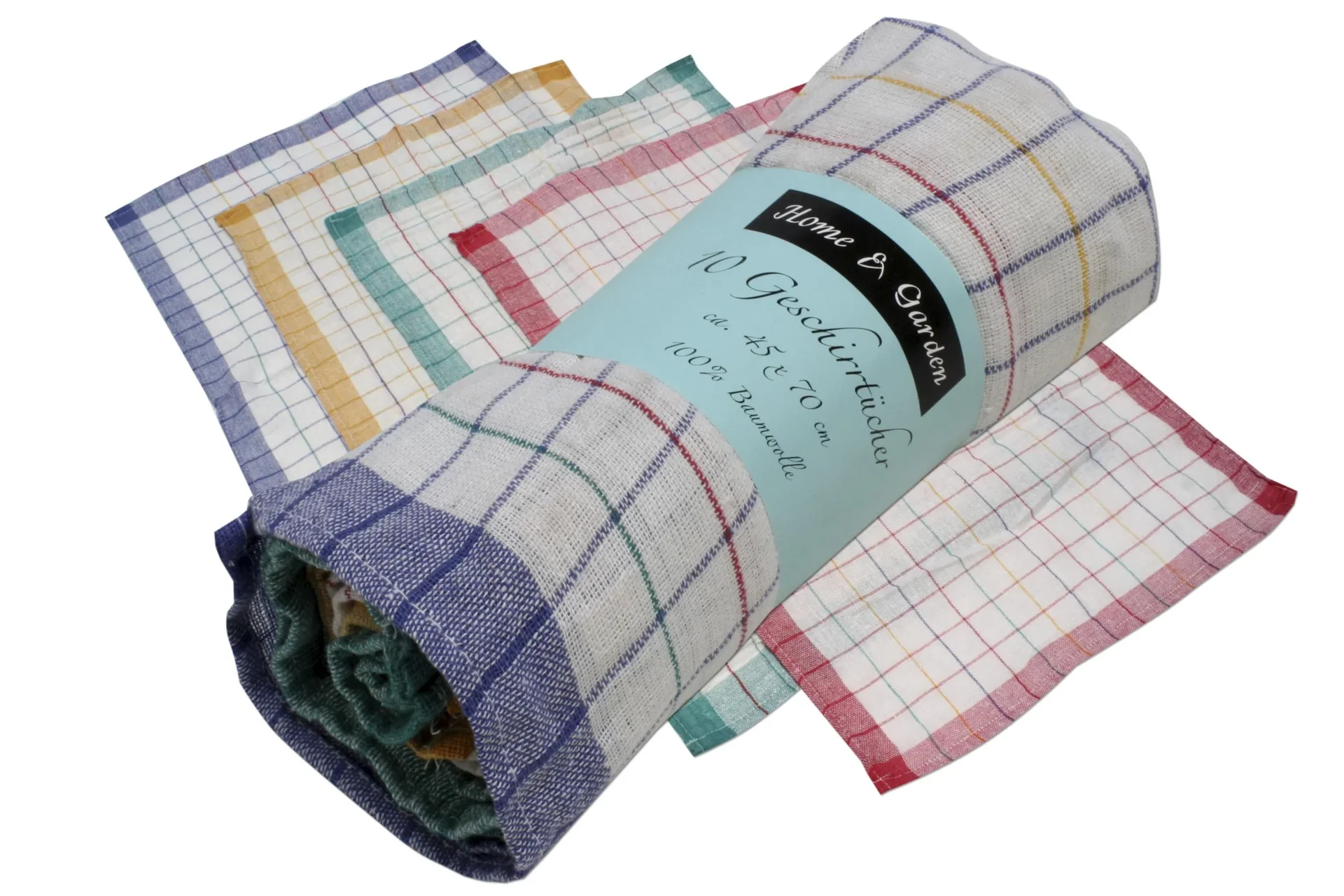 Geschirrtücher, Spültücher, kariert, 10er-Set - 1
