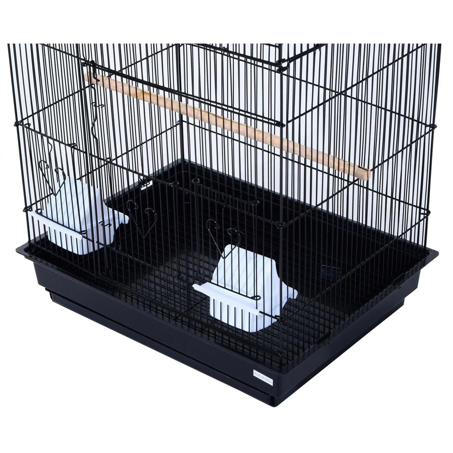 Vogelhaus Vogelkäfig Vogelvoliere für Papagei Wellensittich Vogelbauer mit ausnehmbarer Bodenschale Schwarz 47,5 x 36 x - 1