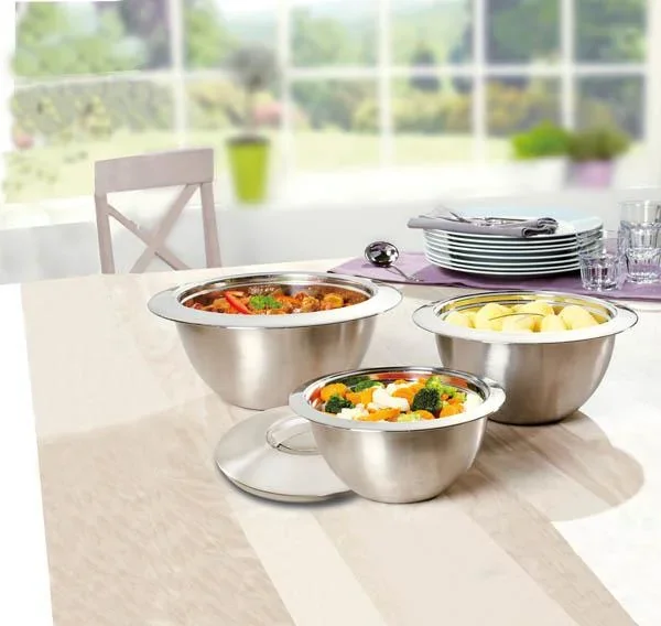 Thermoschüssel mit Deckel, Edelstahl, 1 Liter - 2