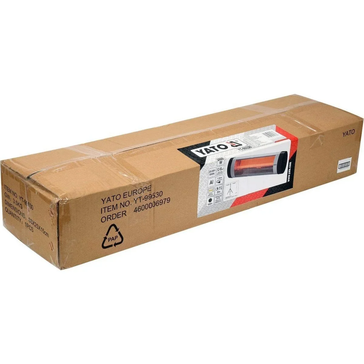 Heizung Infrarot QUARTS - 2000W - 230V - 75x19x10cm - 4