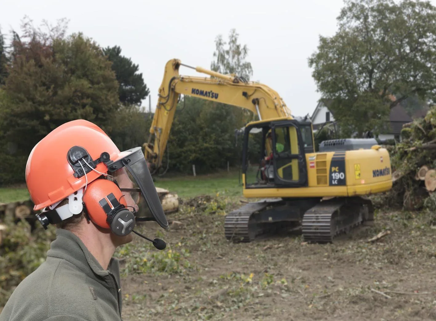 Forsthelm mit Bluetooth Sprechsystem 3er Set - Treetalk Trio - 1