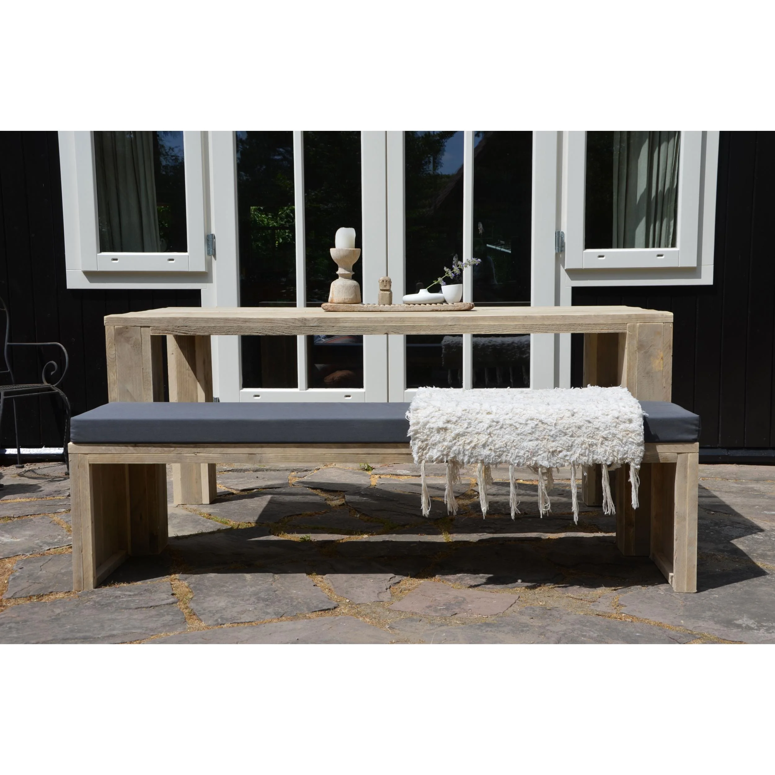 Gartenbank aus Gerüstholz 150 cm - 0