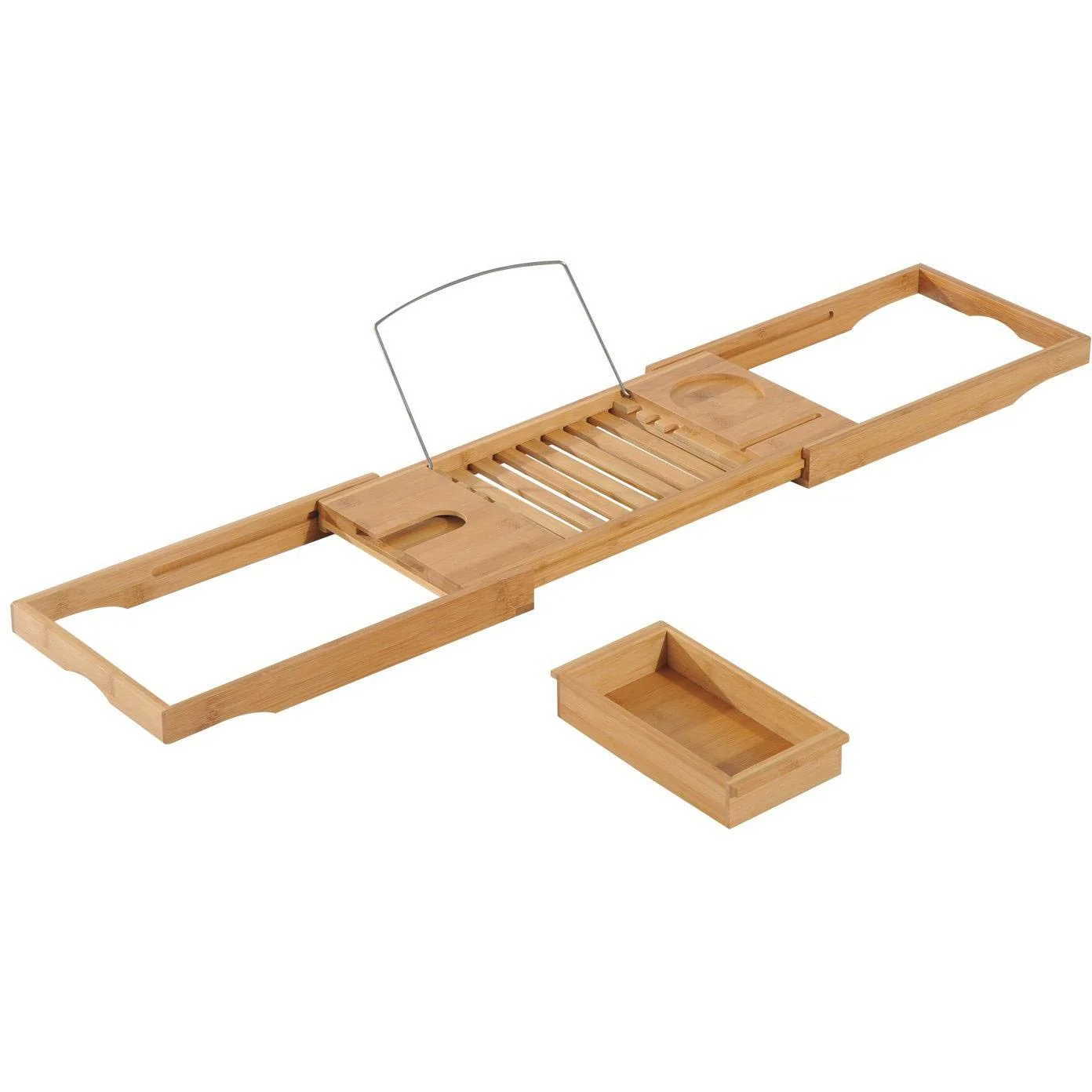 Badewannenablage 75-109cm Wannenauflage Wannenbrücke Bambus - 3