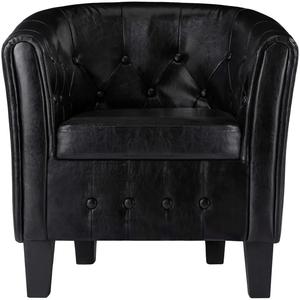 Schalensitz Kunstleder schwarz - 1