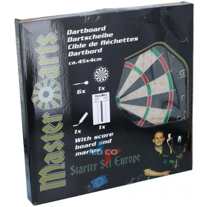 Masterdarts Dartboard Starter Set - inklusive Darts und Anzeigetafel - 5,8 x 45,8 x 37cm - 1