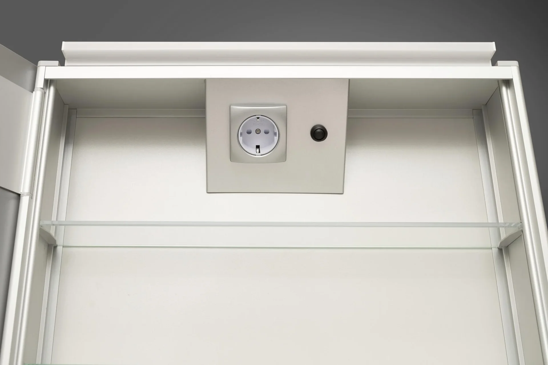 Spiegelschrank Bad mit Beleuchtung, "Mirage" - 50 x 60 cm - Lichtfarbe neutralweiß - Aluminiumkorpus - 3