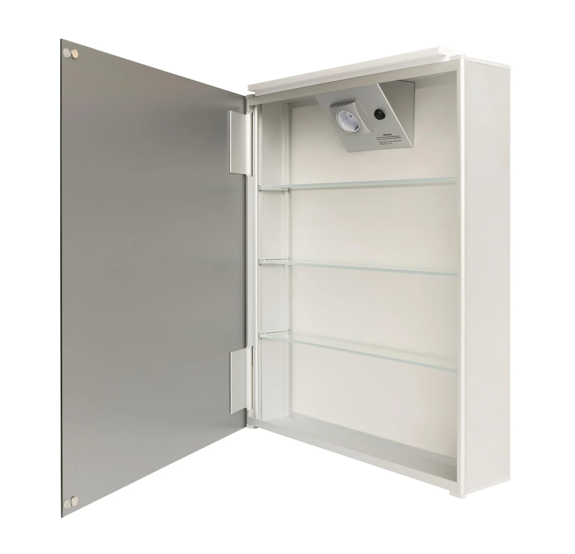 Spiegelschrank Bad mit Beleuchtung, "Mirage" - 50 x 60 cm - Lichtfarbe neutralweiß - Aluminiumkorpus - 4