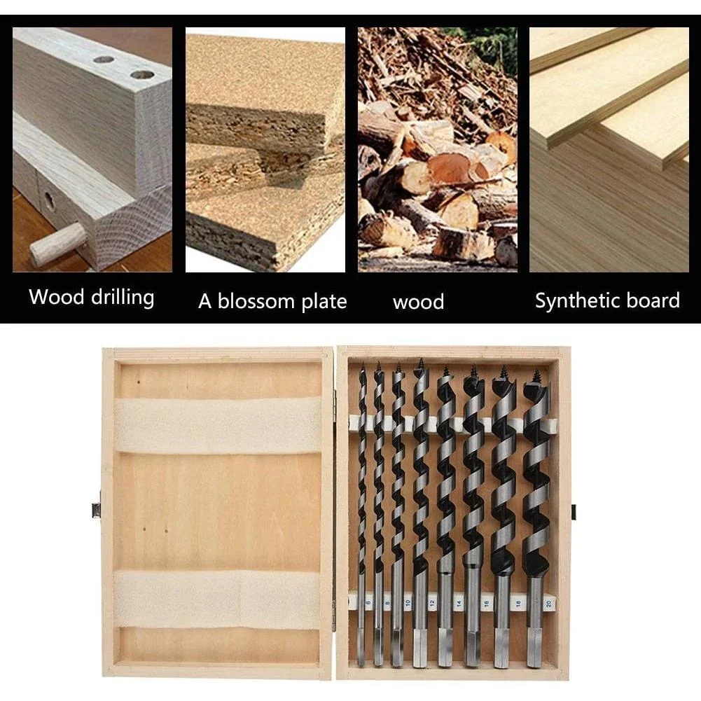 Werkzeug-Bohrer-Satz - Spirale - 8 Stück - 12, 20, 32 mm - 0