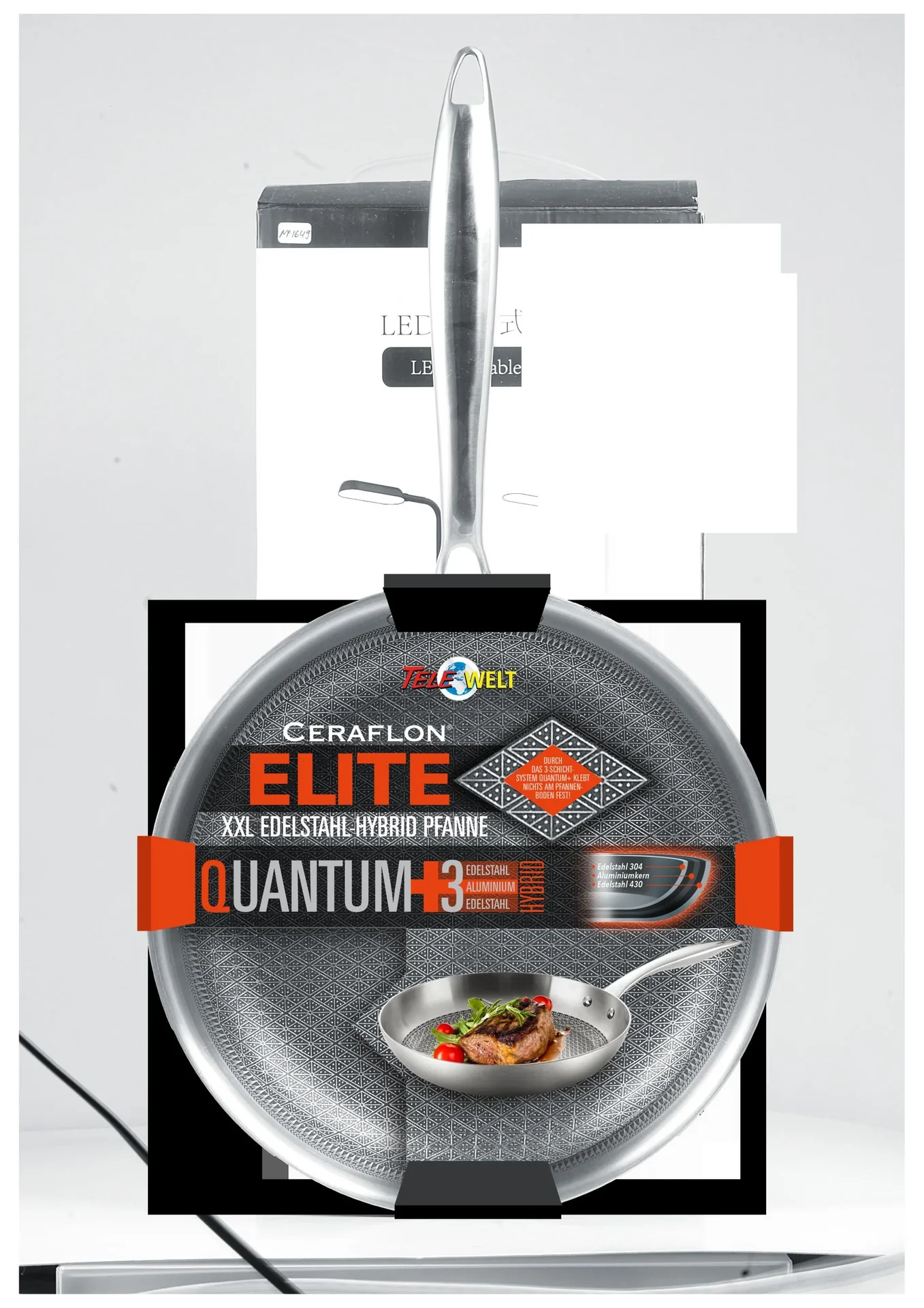 XXL Edelstahl-Hybrid Hochrand-Pfanne 20 cm - Hochrandpfanne Ceraflon Elite Quantum - 2