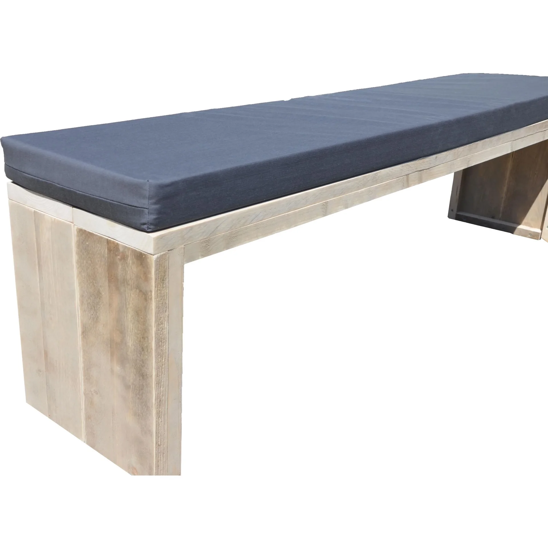 Gartenbankgerüst Holz 160 cm inkl. Wasser- und schmutzabweisendem Kissen Anthrazit - 1