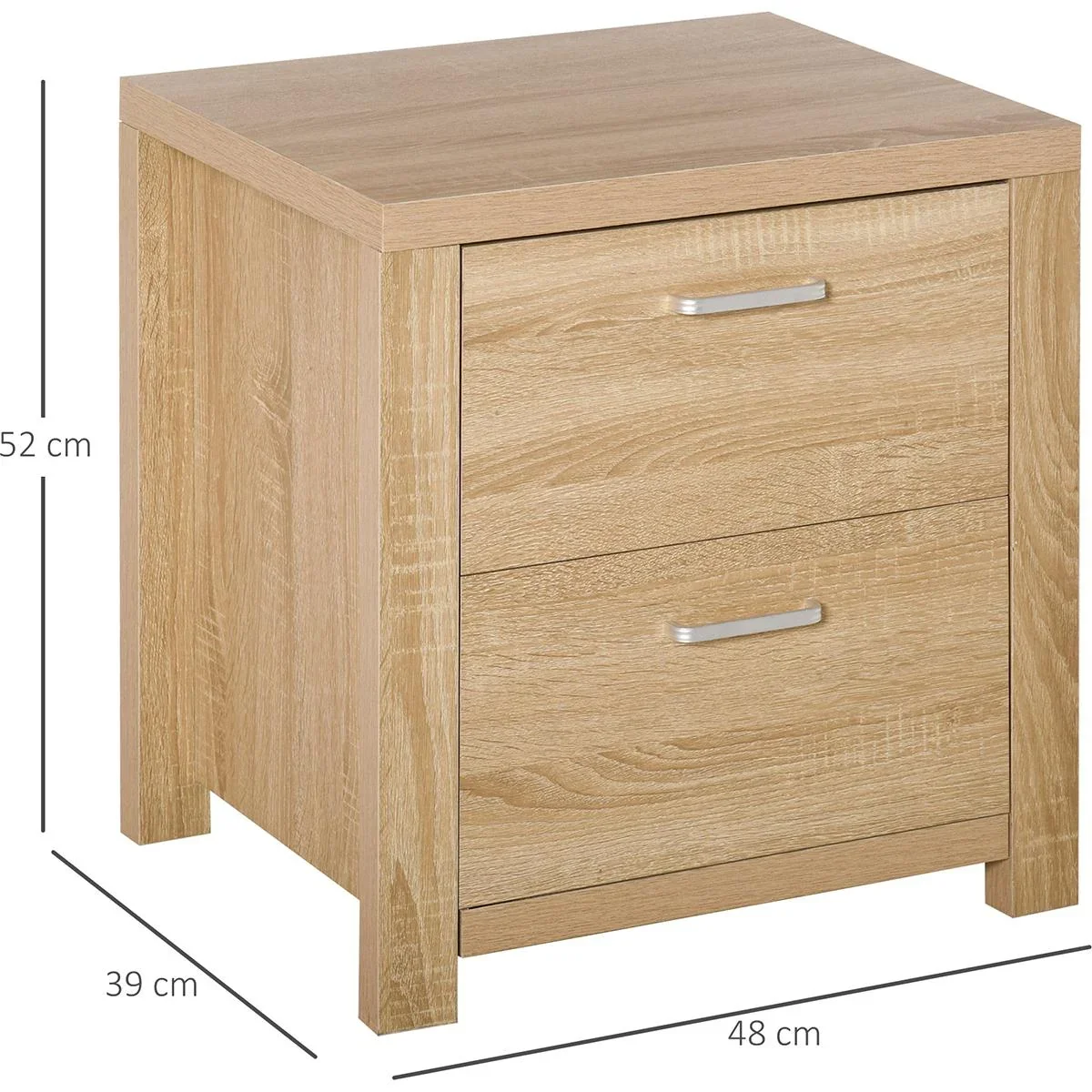 Nachttisch mit Schubladen natur - 4