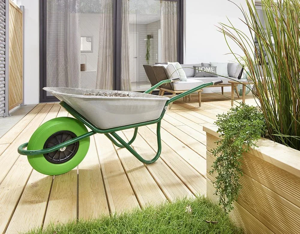 Schubkarrenrad PANNENSICHER - Ø Rad 400 mm, PU geschäumtes Rad, Rollenlager, Felge 75 mm, Achse 20 mm, Tragkraft 100 kg - 1