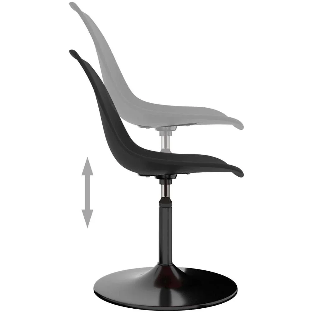 Esszimmerstühle drehbar 2tlg. PP schwarz - 0