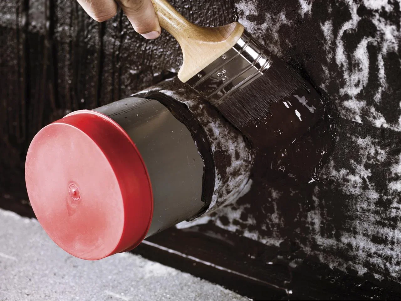 Dicht- u. Schutzanstrich, flexibler Universalanstrich, schwarz, 1 L-Eimer - 5