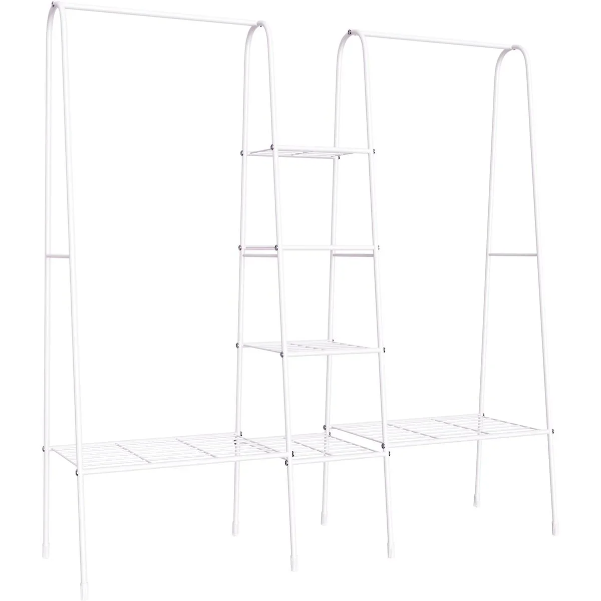Kleiderständer mit 6 Regale weiß - 3