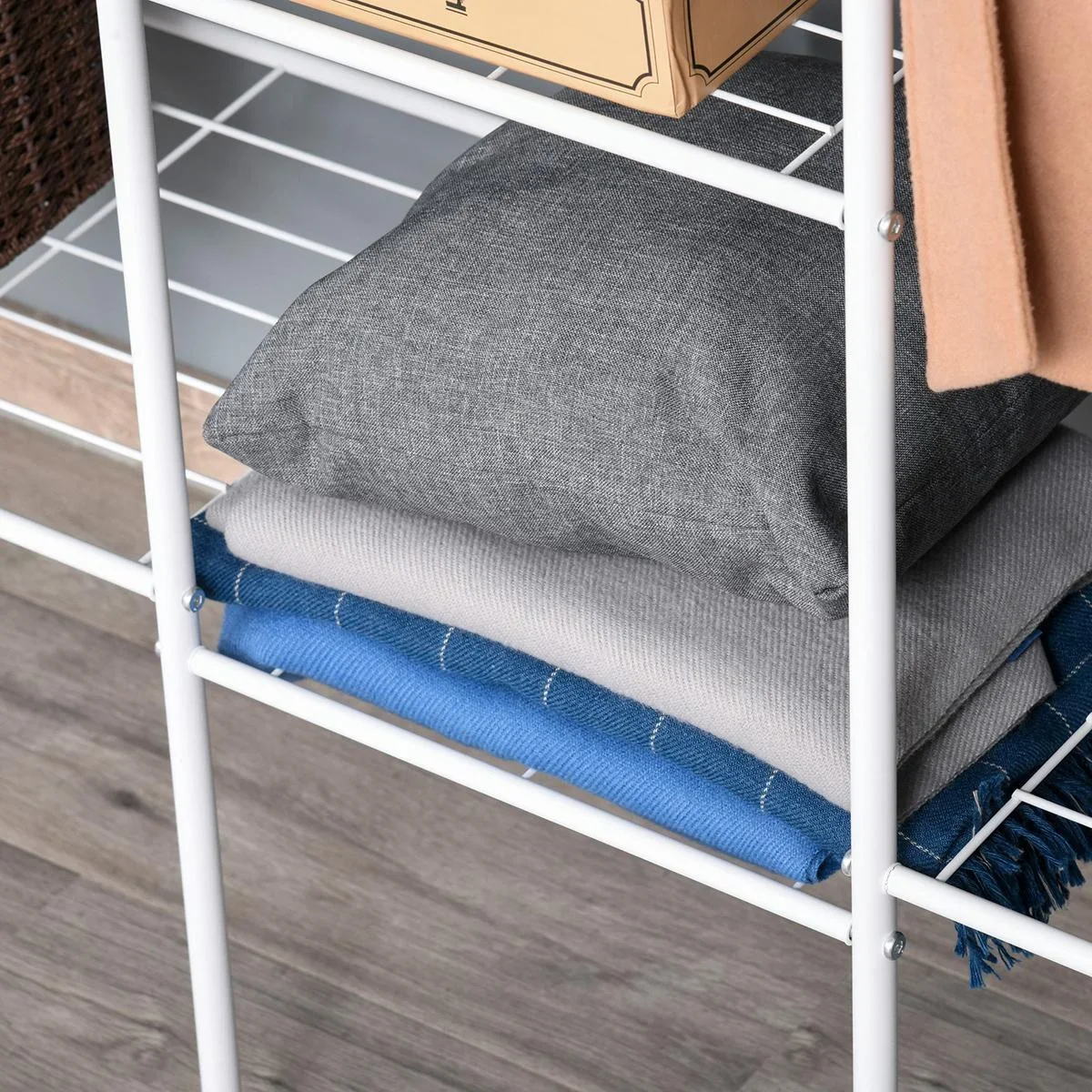 Kleiderständer mit 6 Regale weiß - 4