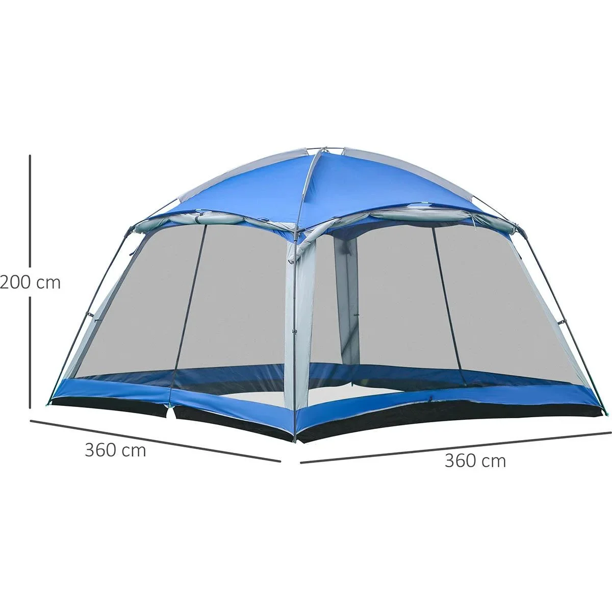Campingzelt für 8 Personen - inklusive Tragetasche - Blau - 3,6 x 3,6 x 2 m - 2
