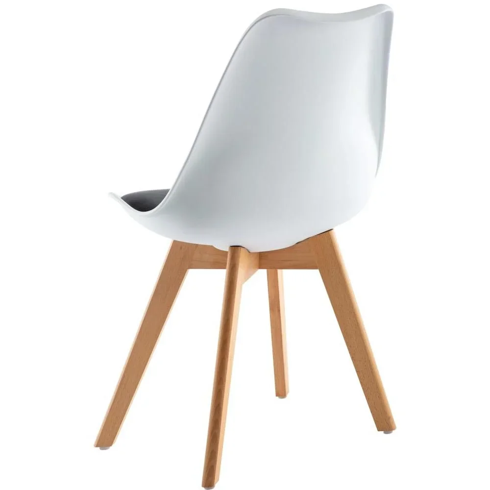 Esszimmerstühle 2-Sitzer Kunstleder weiß und schwarz - 0